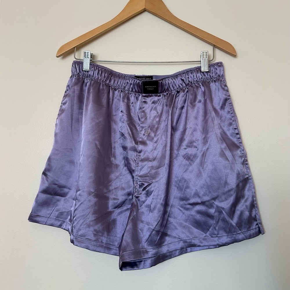 American Eagle purple satin boxer shorts